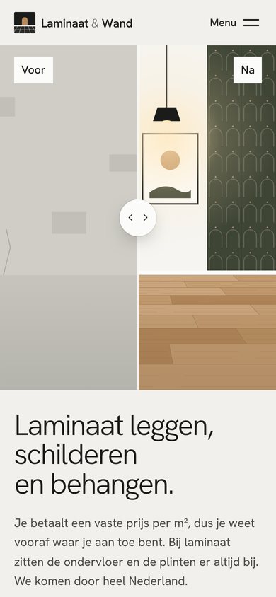 Dezelfde site op een telefoon